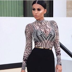 Aztec Sheer Bodysuit